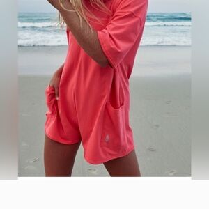 FP Movement NWT Hot Shot Tee Romper In Hisbiscus
